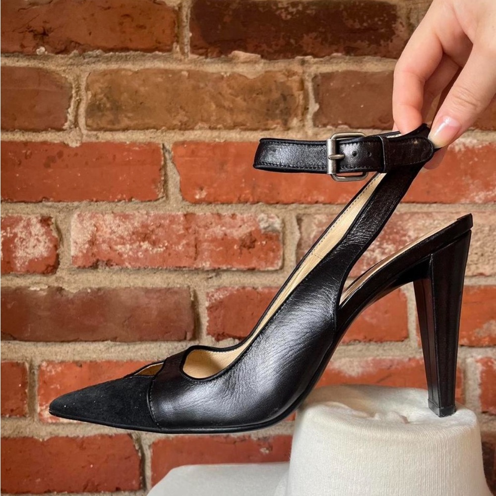 Alexander McQueen Black Slingback Heels